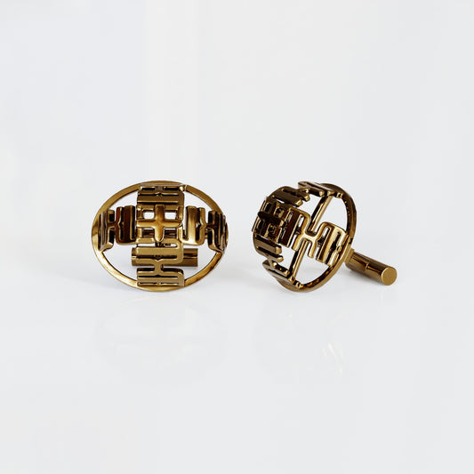 Deco Cufflinks in Bronze