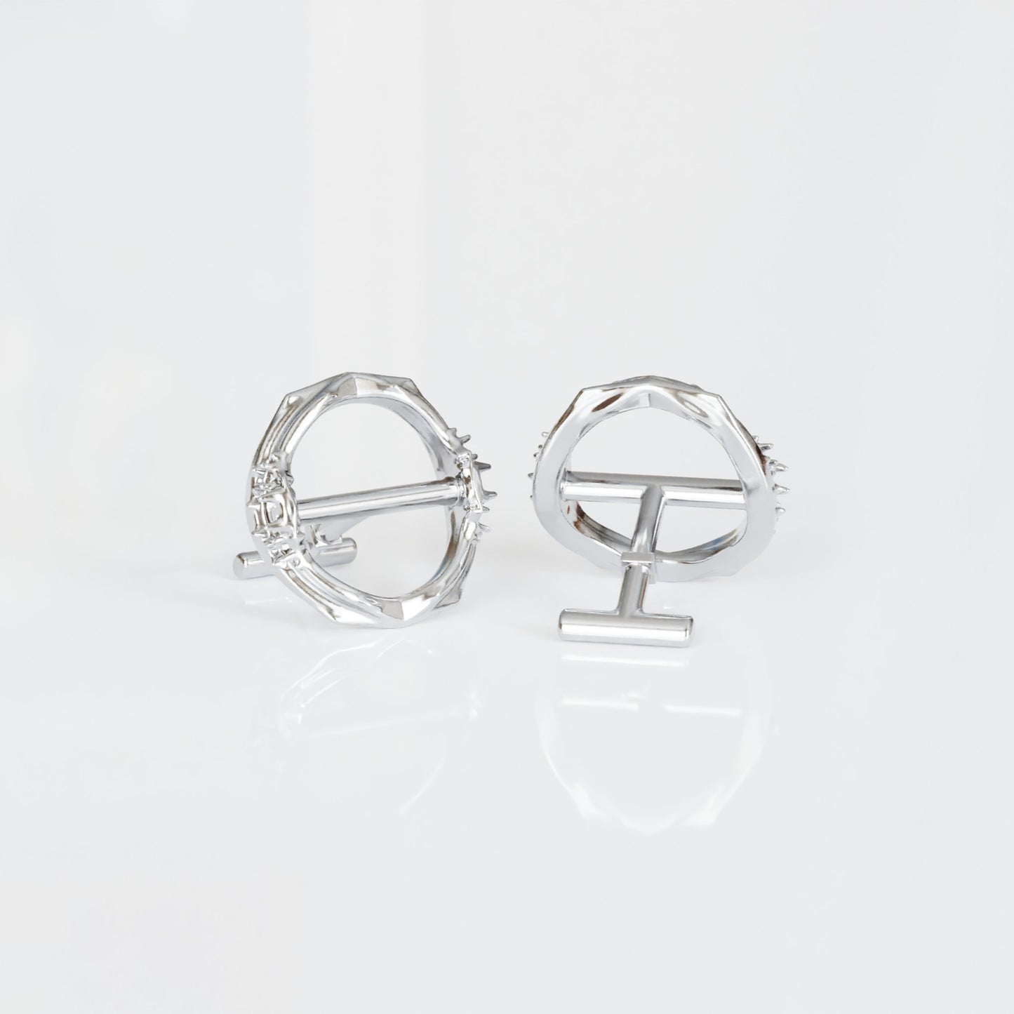 Spiked Cufflinks in Sterling Silver