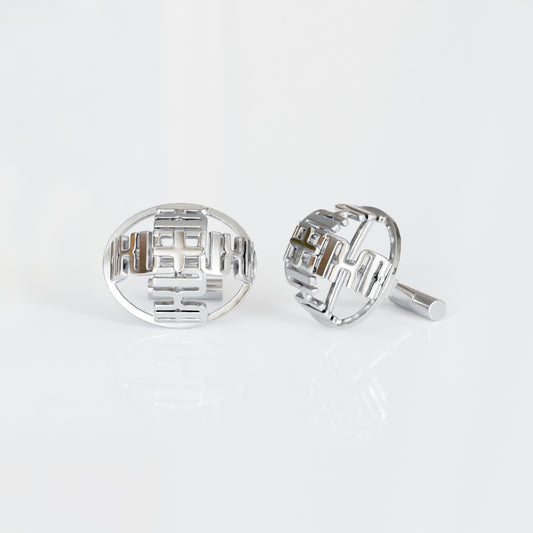 Deco Cufflinks in Sterling Silver