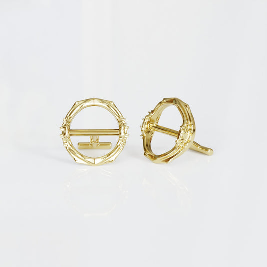 Spiked Cufflinks in Vermeil